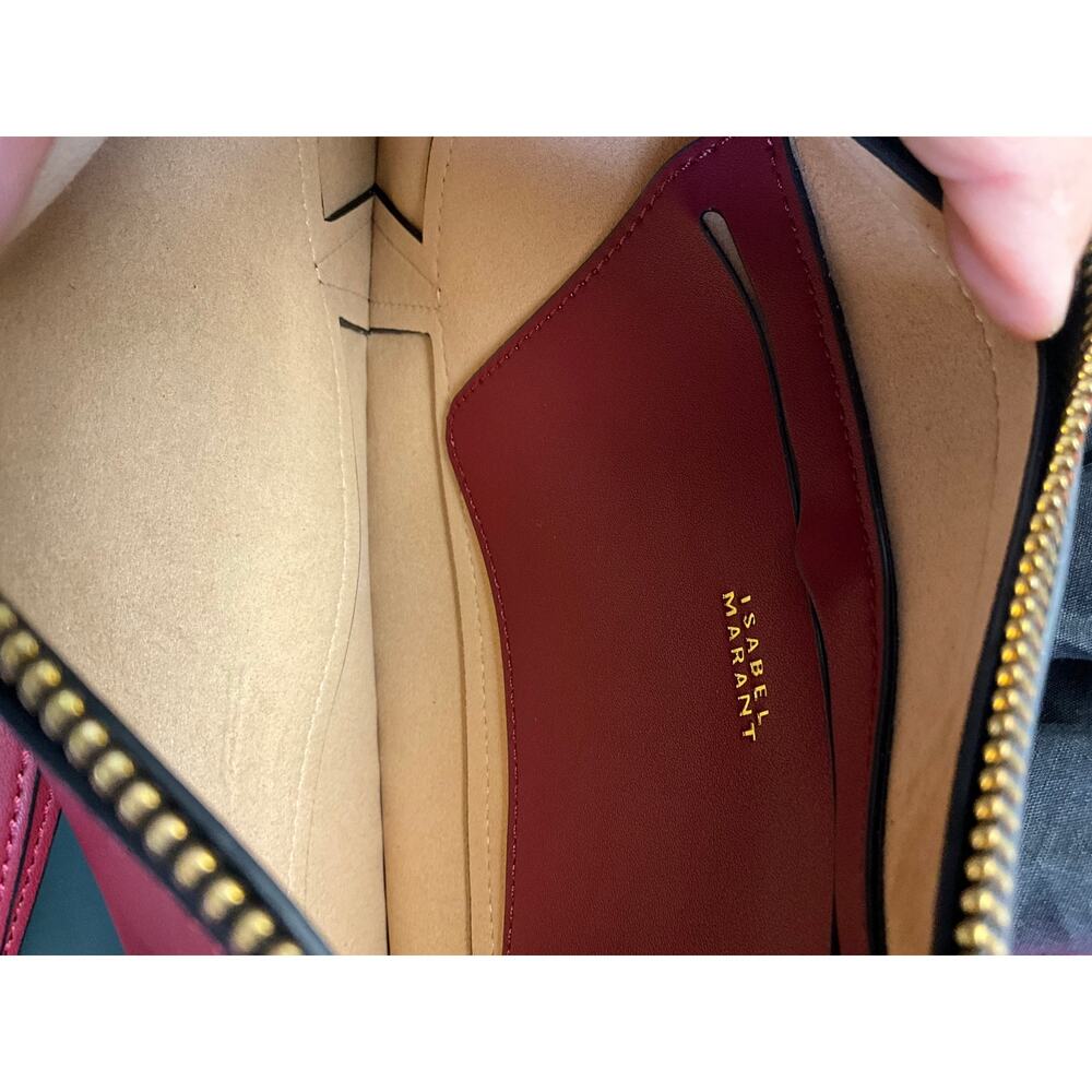 Oskan Moon Shoulder Bag - Isabel Marant - Leather - Red - Picture 6 of 10